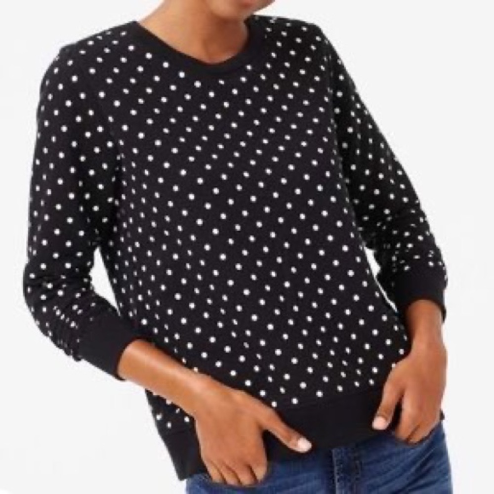 J Crew raglan polka dot printed lightweight sweatshirt